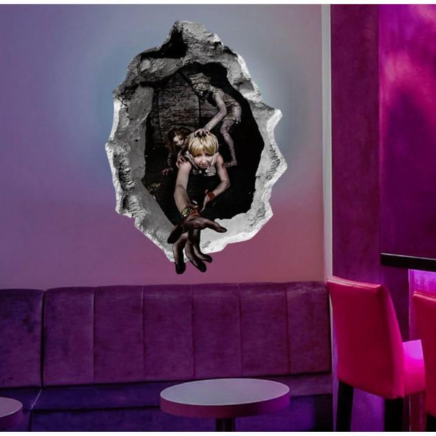 Decal trang trí tường - Tranh 3D lễ hội Halloween