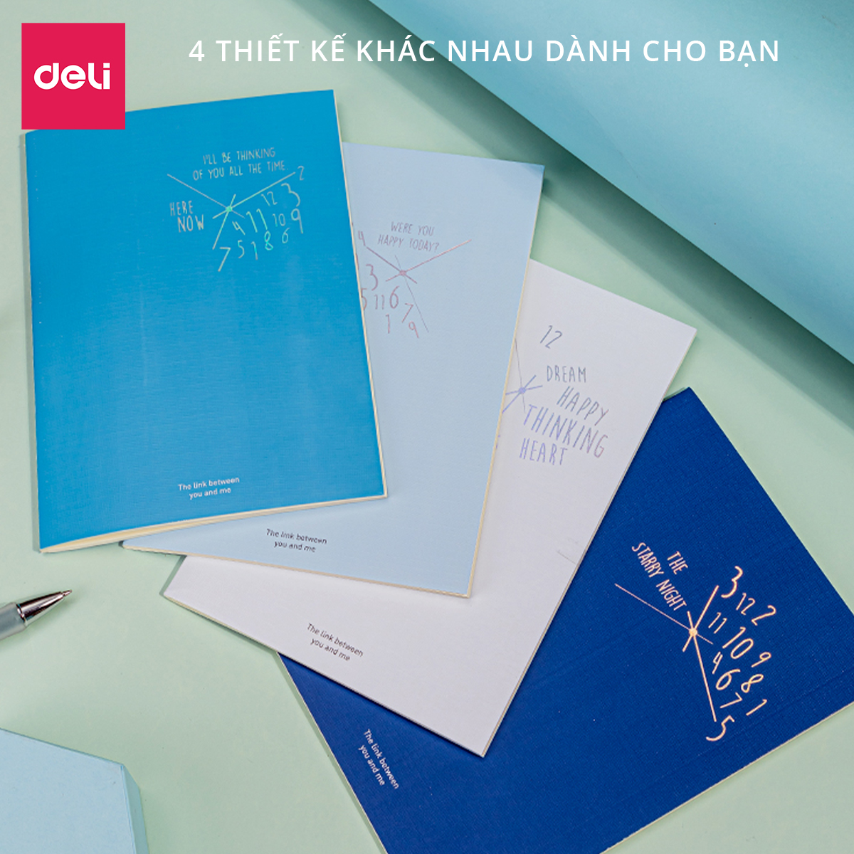 Sổ tay ghi chép khâu gáy A5 80 trang 70gsm Deli - Nhiều màu - Phù hợp làm sổ kế hoach planner, viết nhật kí, sử dụng như tập vở học sinh - FA540