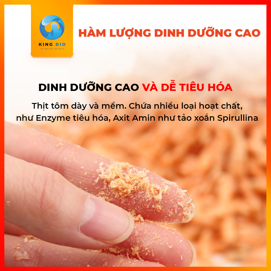 Tôm đỏ sấy khô thức ăn dinh dưỡng đạm cao, hỗ trợ kích màu cho cá cảnh và rùa