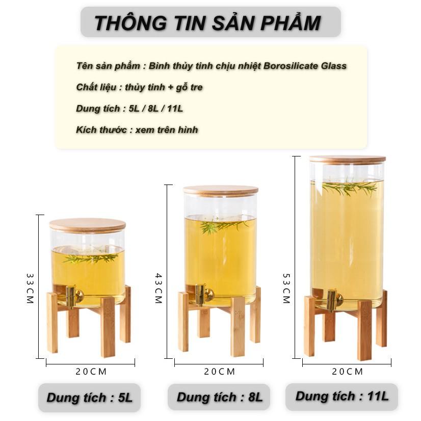 Bình thủy tinh chịu nhiệt Borosilicate Glass 8L - Home and Garden