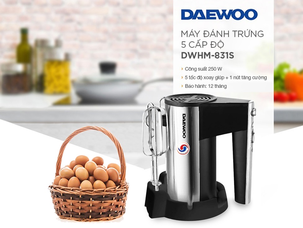 Máy đánh trứng Daewoo DWHM-831S - Hàng chính hãng