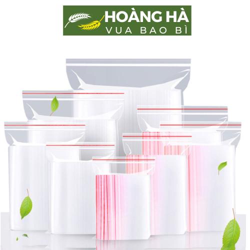 Túi zip chỉ đỏ loại dày 1kg, Túi zip viền đỏ túi zipper mini đủ size