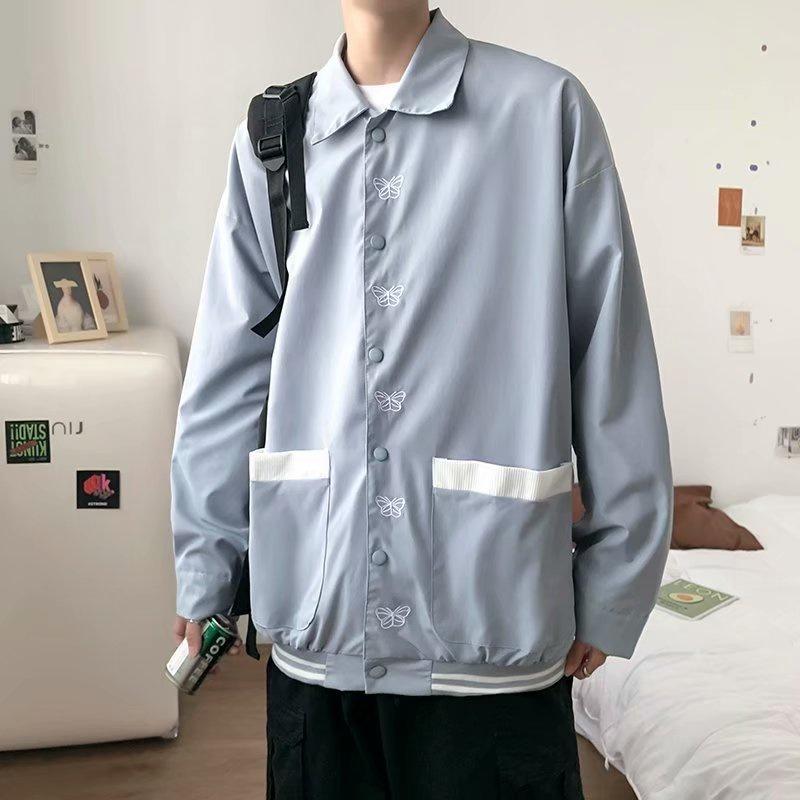 Áo Khoác Dáng Rộng In Hình Bướm Thời Trang Mùa Thu Phong Cách Hong Kong Cho Nam Và Nữ Size M-2Xl