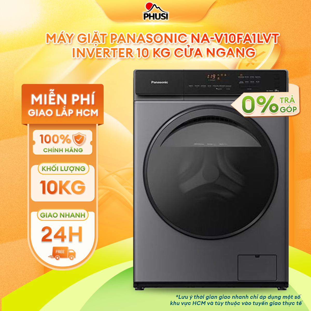 Máy Giặt Cửa Trước Panasonic 10kg NA-V10FA1LVT - Giặt Thông Minh - Giặt Diệt Khuẩn - Tự Động Vệ Sinh Lồng Giặt & Vòng Đệm - Hàng chính hãng 