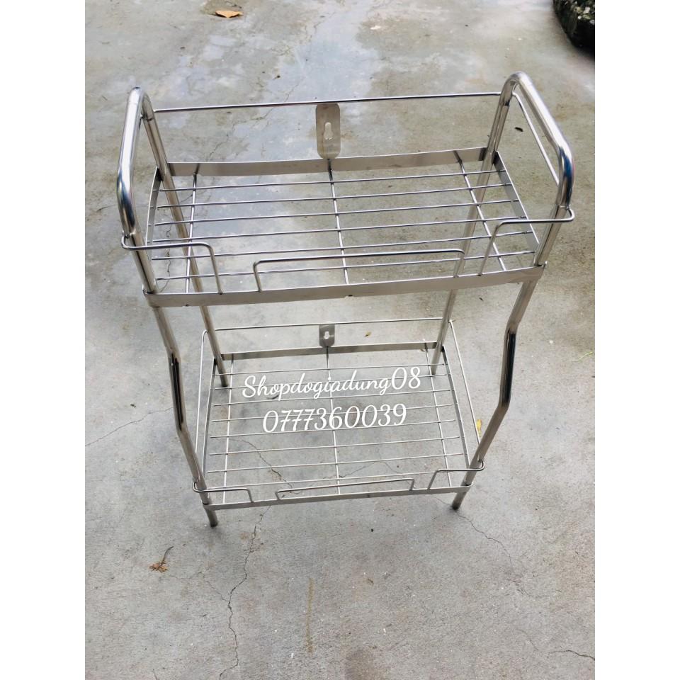 KỆ ĐỂ GIA VỊ 2 TẦNG INOX HÌNH CHỮ NHẬT CÓ 2 KÍCH CỠ hàng đẹp