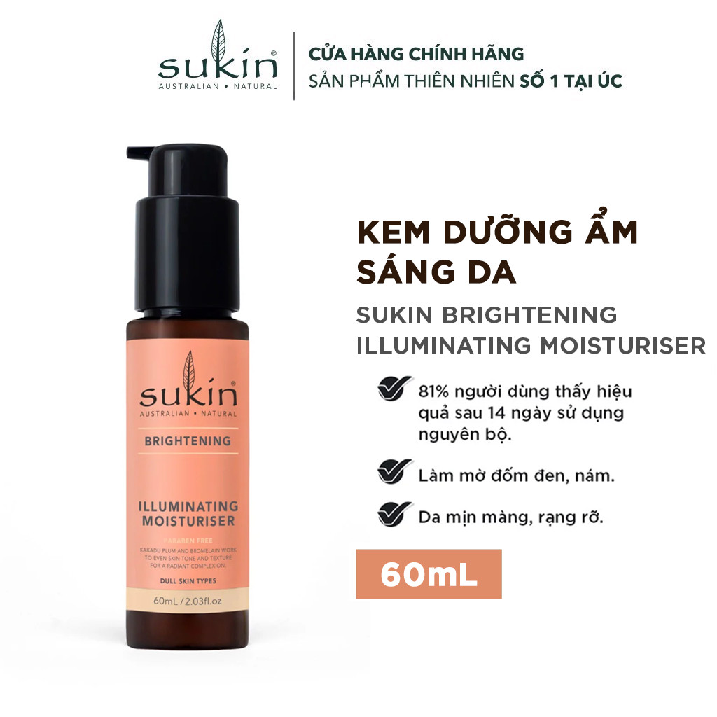 Kem Dưỡng Ẩm Sáng Da Sukin Brightening Illuminating Moisturiser 60ml