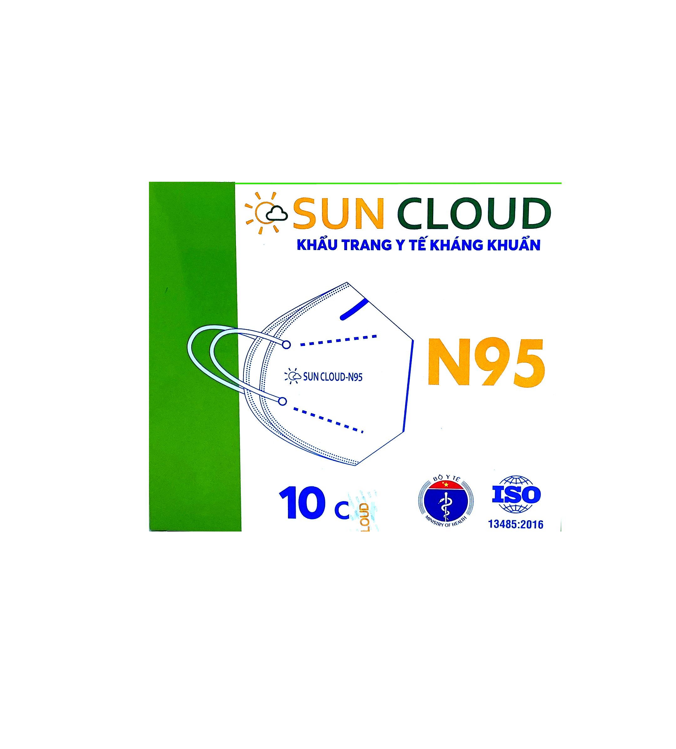 Khẩu trang y tế kháng khuẩn 4 lớp N95 SUN CLOUD (10 cái/ hộp)