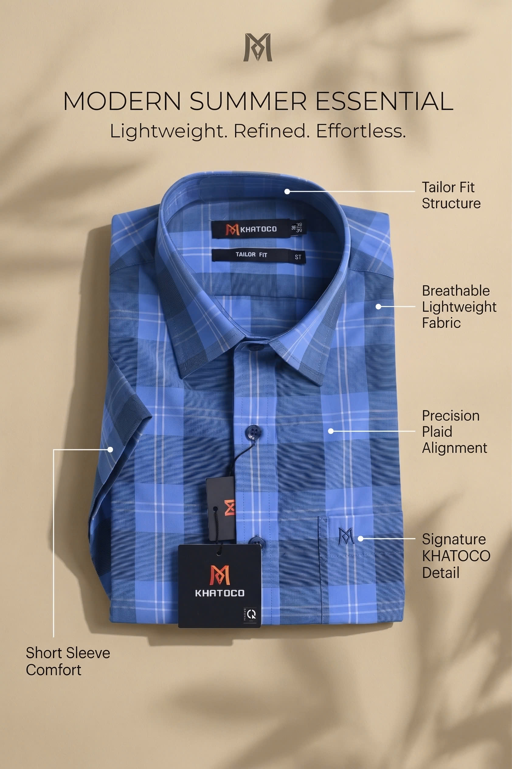 Áo sơ mi tay ngắn Khatoco Sale 20% 350K(Giá tem 438k)(S,2XL)