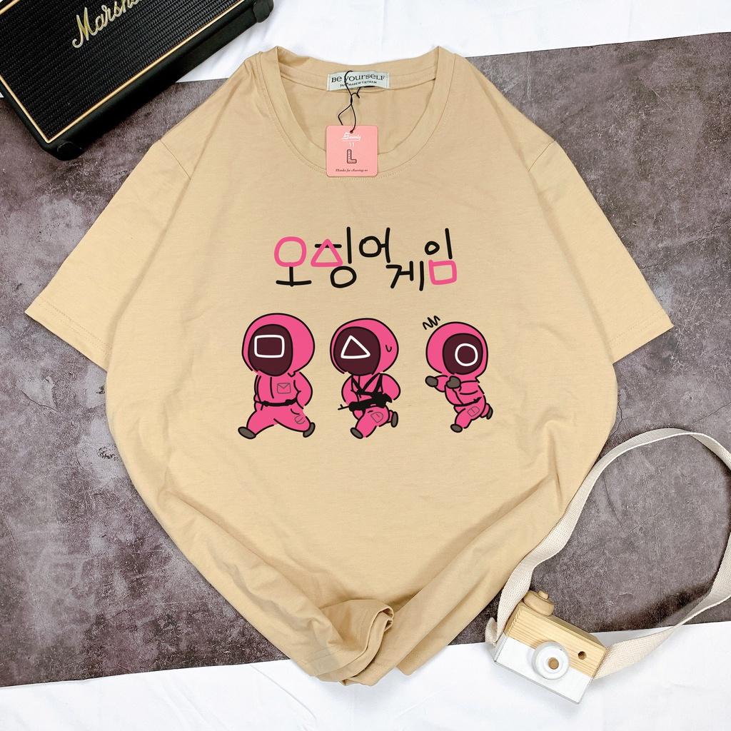 Áo thun SQUID GAME tay ngắn Be Yourself unisex size M L XL - CHIBI CHỮ HÀN TRÒ CHƠI CON MỰC