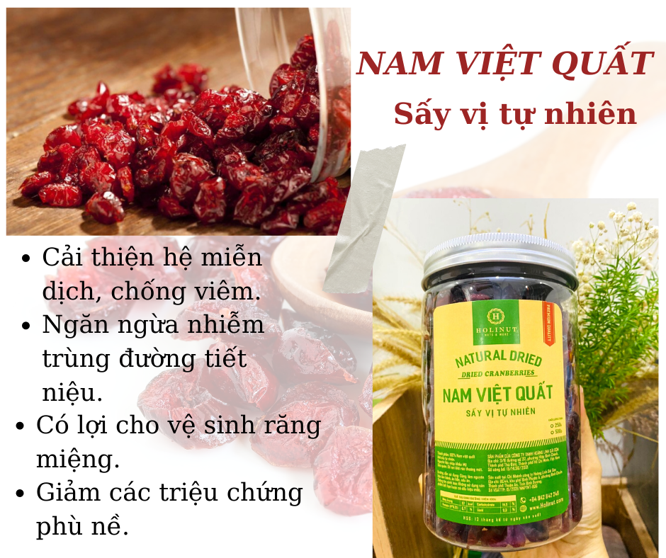 NAM VIỆT QUẤT SẤY VỊ TỰ NHIÊN, KHÔNG ĐƯỜNG, DẺO THƠM -  NHẬP KHẨU CANADA