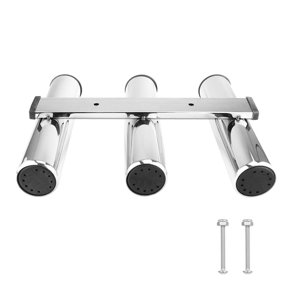 Marine Boat Fishing 3 Pole Rod Holder Rack Storage Rest Bracket Side Mount