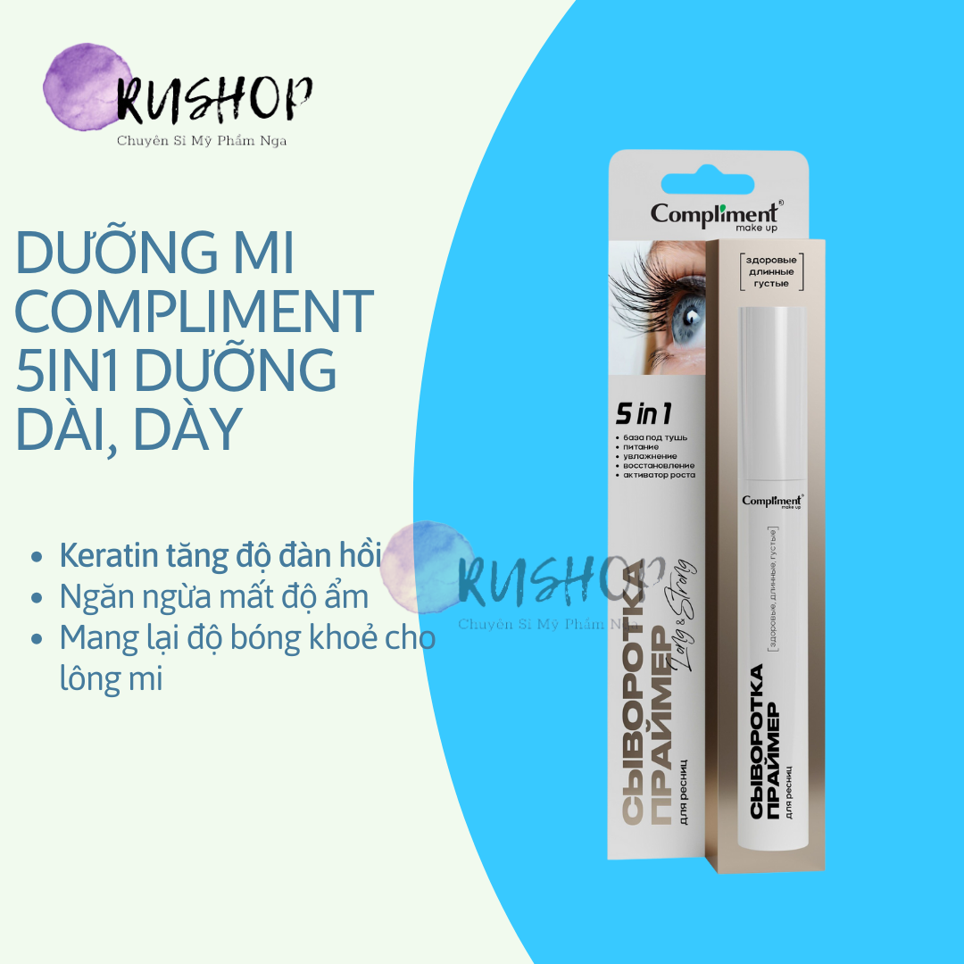 Dưỡng mi Compliment 5in1 dưỡng dài, dày &amp; khoẻ mi