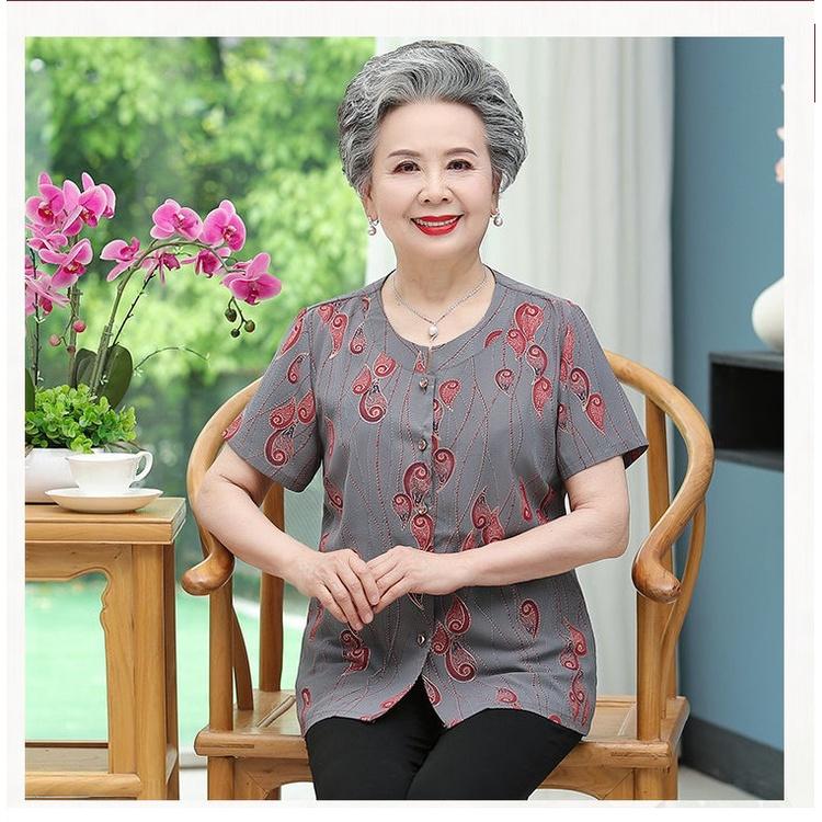 ÁO sơ mi ngắn tay trung niên người già, hàng sẵn, giọt nước