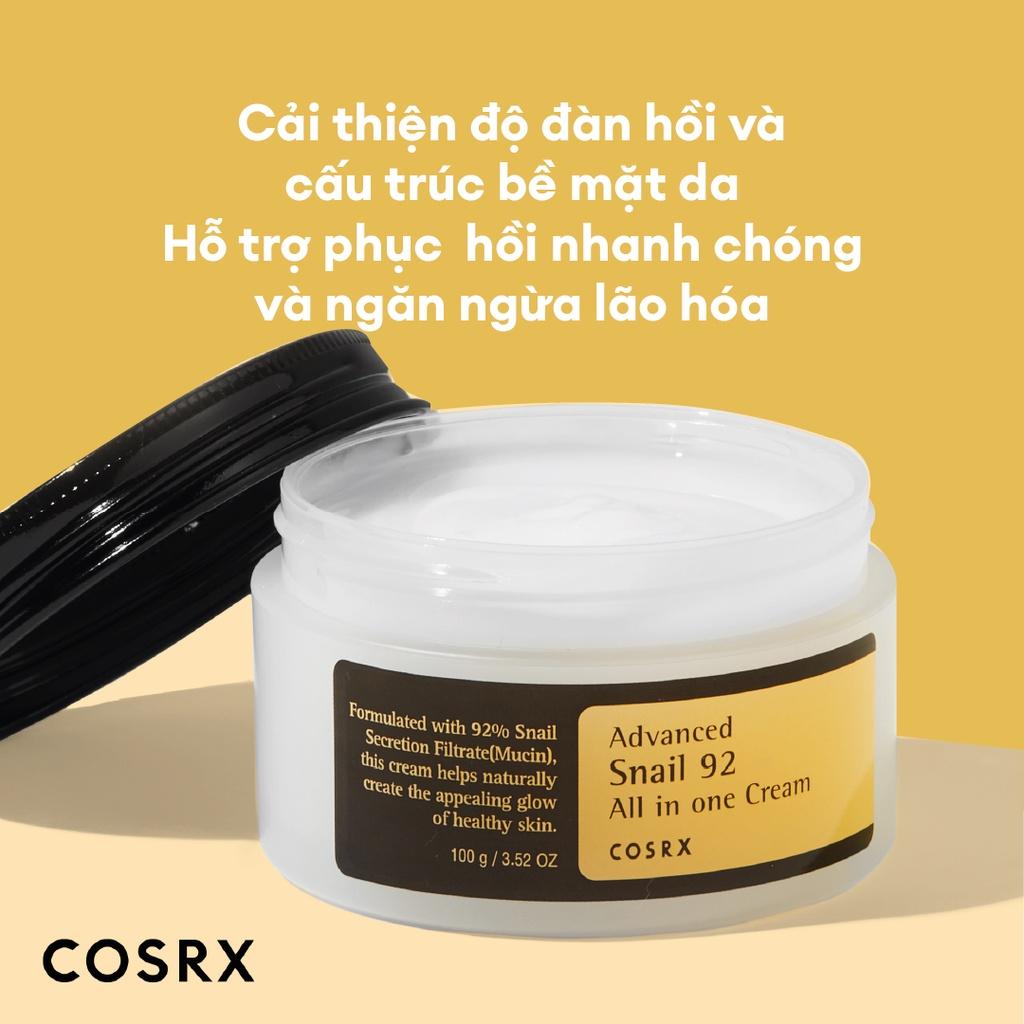Kem Dưỡng Ẩm Tái Tạo và Phục Hồi Da COSRX Advanced Snail 92 All in one Cream 100g