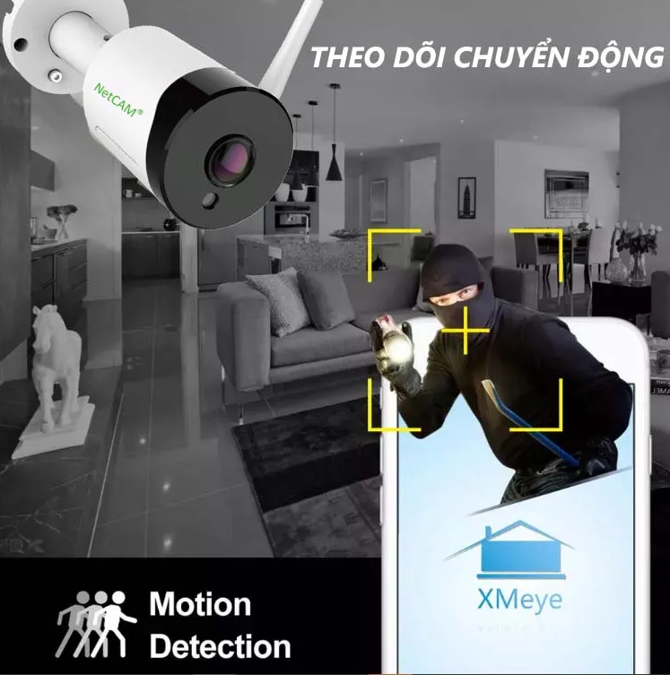 Camera IP Wifi Ngoài Trời NetCAM PT5.0, Độ phân giải 5.0MP, Quan Sát Toàn Cảnh 180º - Hàng Chính Hãng