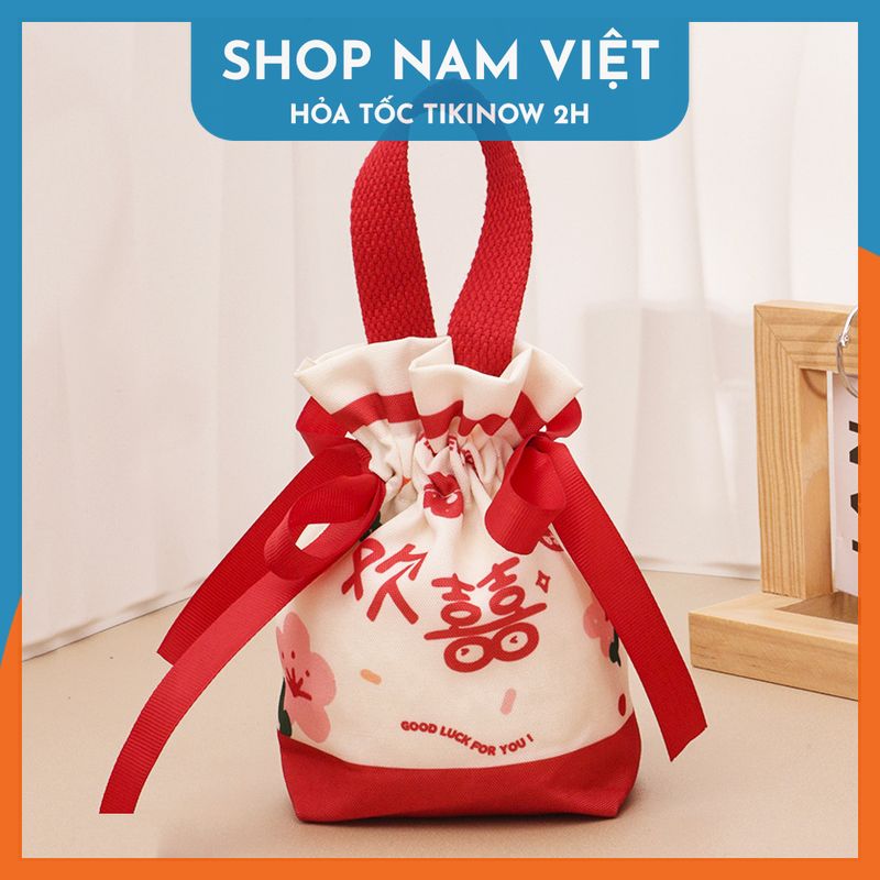 Túi Vải Canvas Đựng Bánh Kẹo, Quà Tặng Tết
