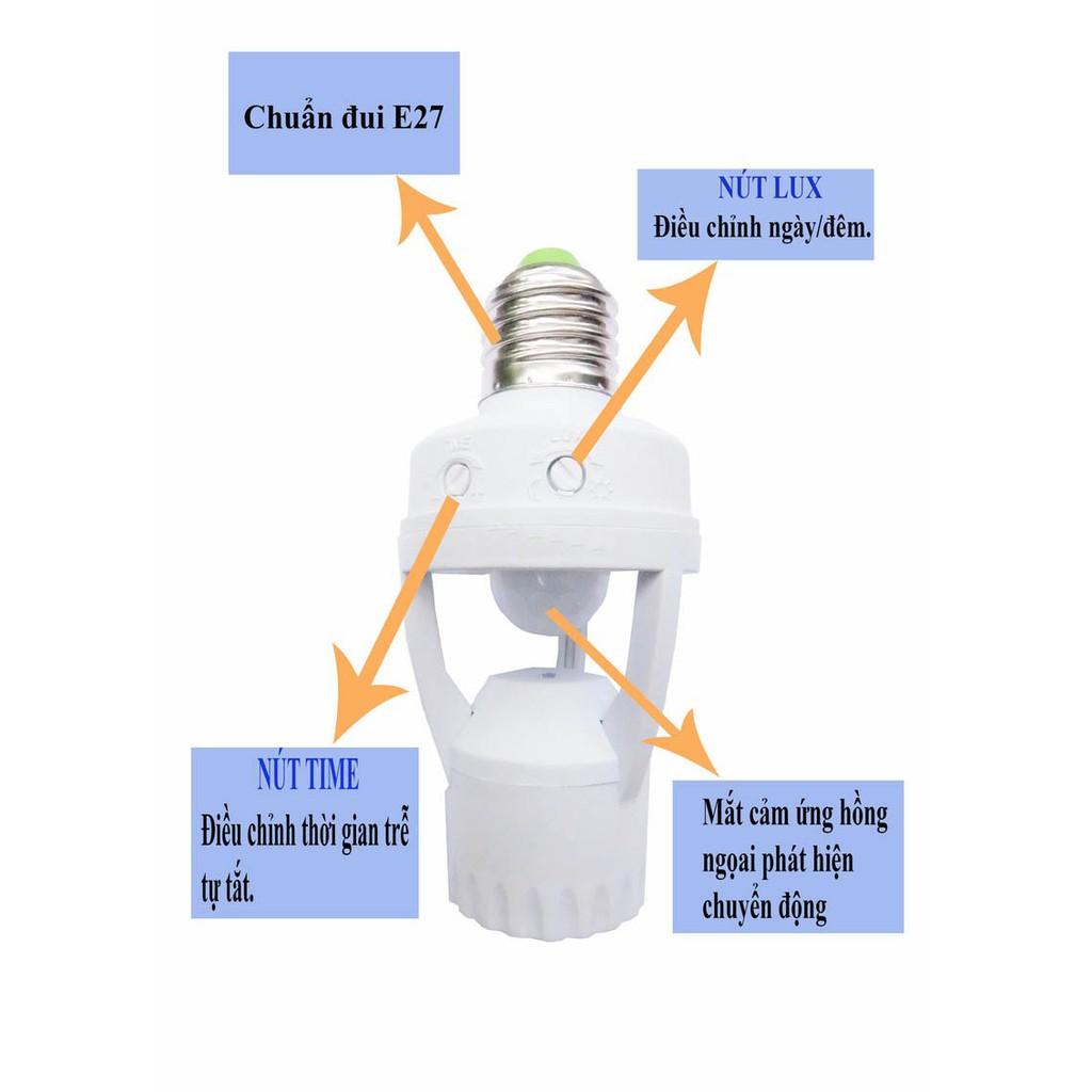 ĐUI ĐÈN TREO CẢM ỨNG HỒNG NGOẠI E2701 - Đuôi Đèn cảm ứng chuyển động báo trộm