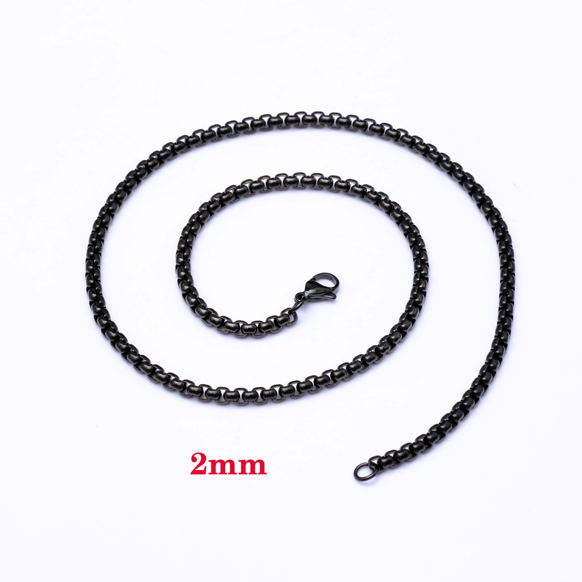 Dây chuyền inox kiểu bông dừa màu đen độc đáo, cá tính, nhiều cỡ, nhiều size dễ chọn