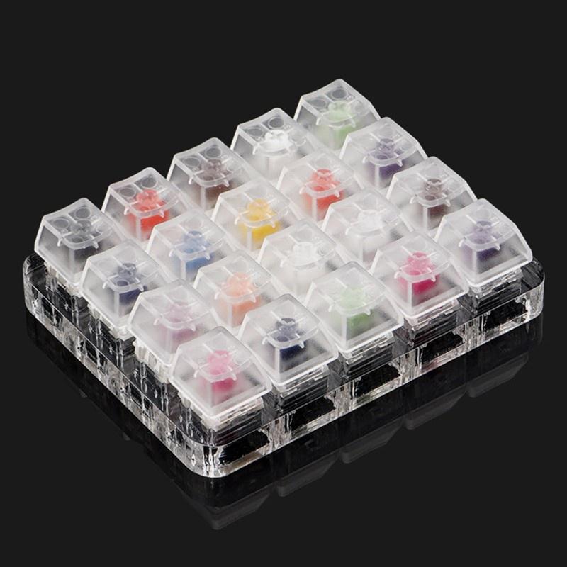 HSV 20 Key Caps Translucent Keycaps Testing Tool Kailh Box Switches Keyboard Tester Kit Clear Keycaps Sampler PCB Mechanical Keyboard