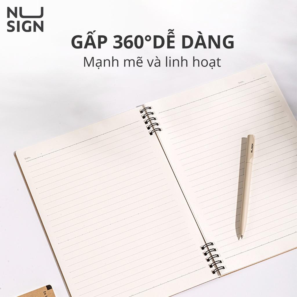 Sổ tay bìa kraft, sổ planner kẻ ngang A5/B5 cao cấp NUSIGN, gáy lò xo dễ sử dụng, màu vintage bền đẹp mã NS291/NS292