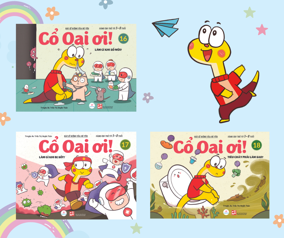 Combo 6 bộ truyện Cổ Oai ơi! + Workbook Cổ Oai ơi! Cùng Sáng Tạo nhé (Tặng Sticker Cổ Oai)