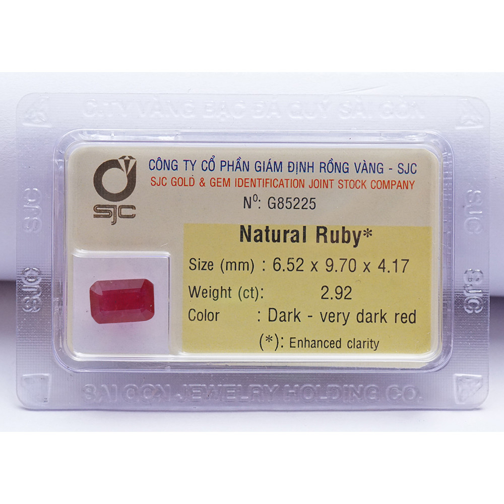 Mặt Đá Ruby Tự Nhiên Mài Giác Chữ Nhật