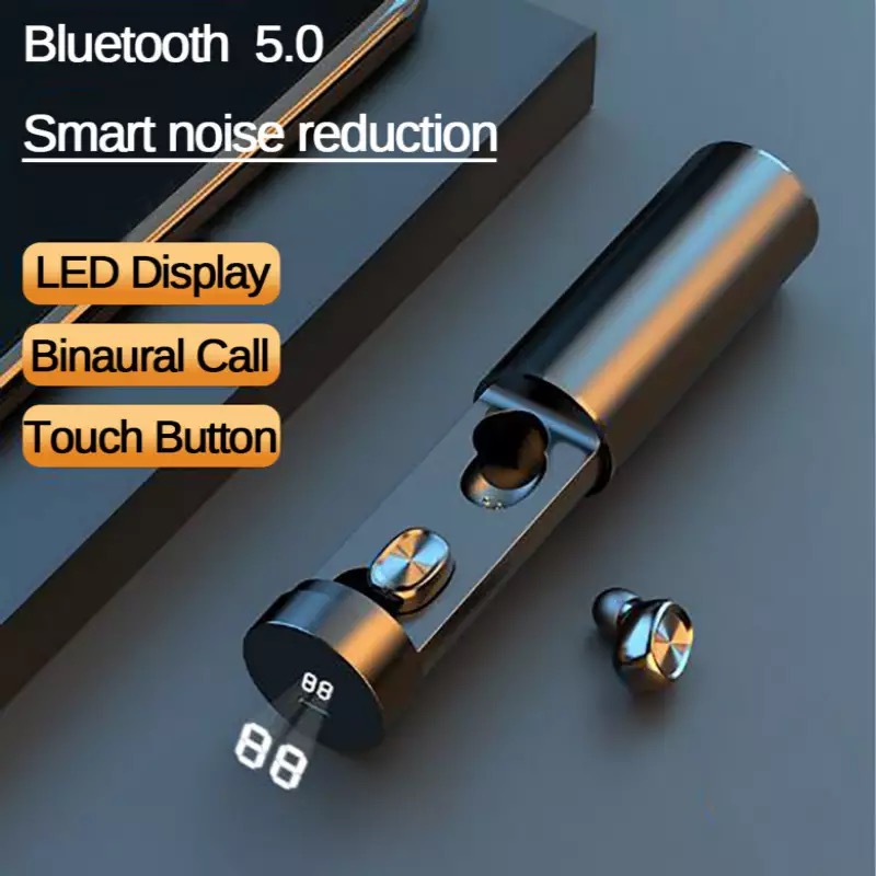 Tai nghe bluetooth 5.0 -Màn hình Led ,Vỏ hợp kim sang trọng,Chống ồn, chống nước - Kiểu dáng năng động,dễ mang theo bên mình