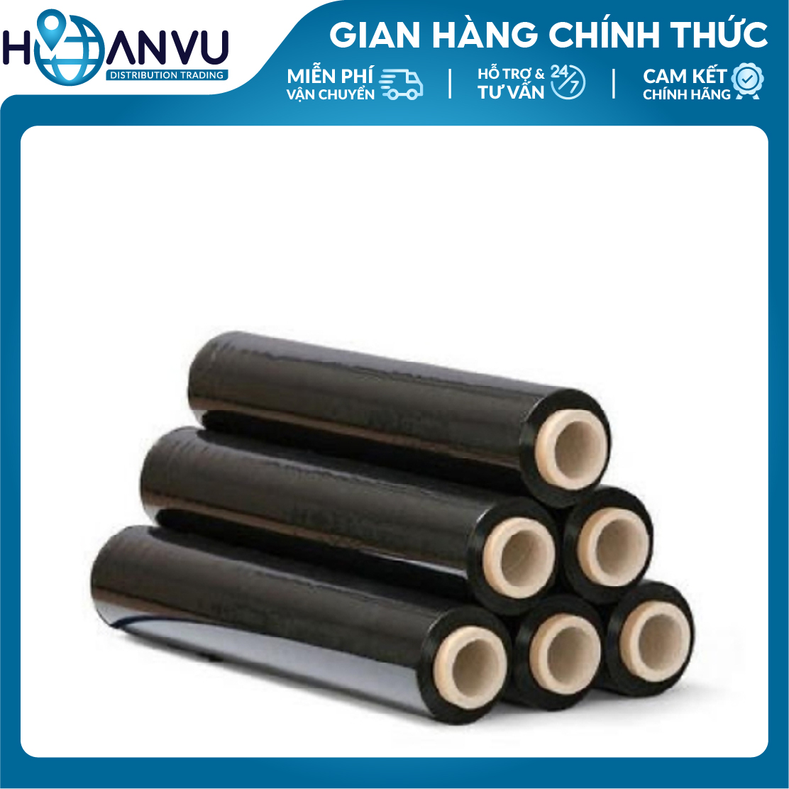 Màng PE Quấn Hàng Pallet TPP, PE Stretch Film, Màng Nhựa Bọc Hàng, Màng Quấn Pallet, Màng Chít, Màng Co, Màng Cuốn Hàng – Màu Đen