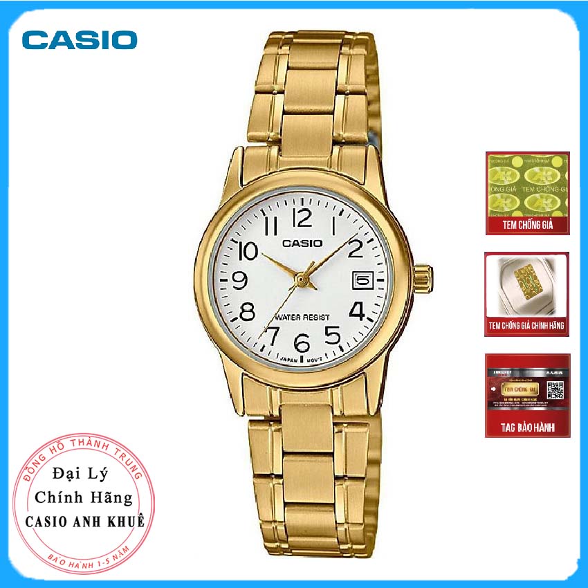 Đồng Hồ Nữ Casio LTP-V002G-7B2UDF Mạ Vàng Mặt Nhỏ