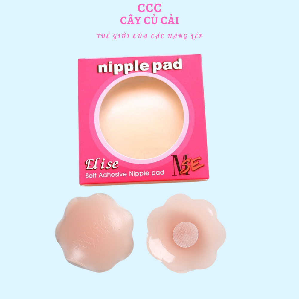 Cặp miếng dán đầu ti, miếng dán ngực silicon hình hoa mai hoặc hình tròn- CCC042