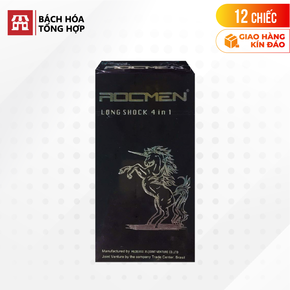 Bao cao su Rocmen Long Shock - Kéo dài thời gian - Hộp 12 cái