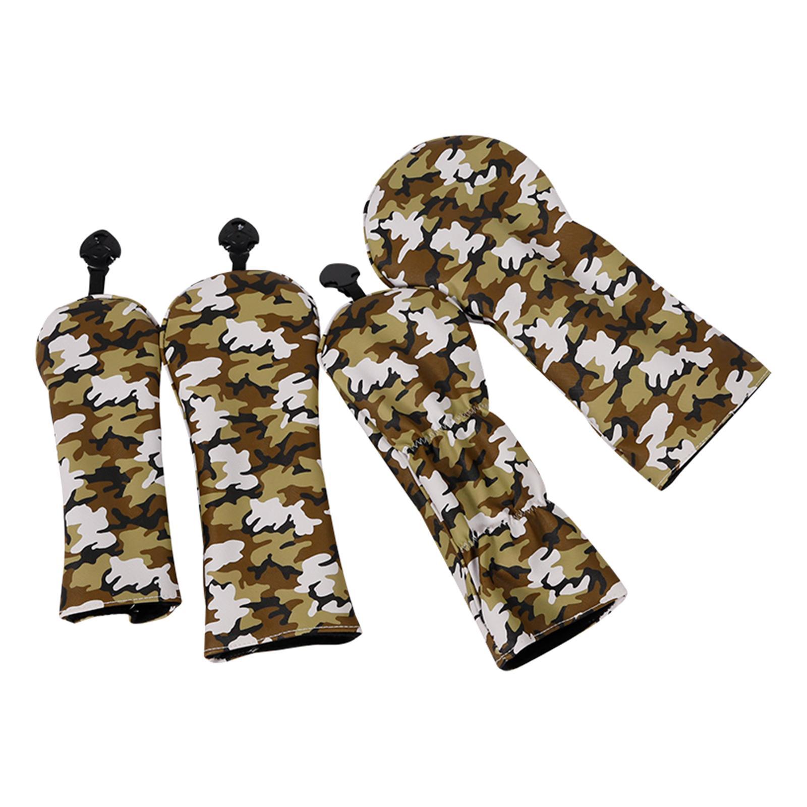4Pcs Golf Head Covers for Golf Clubs, PU Leather Golf Wood Headcover with Number Tag, Protector Head Covers for Adults