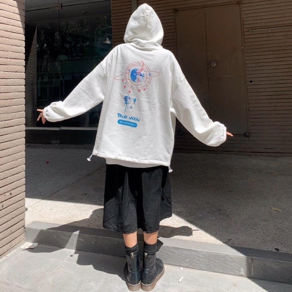 Áo khoác nỉ hoodie dây kéo có mũ áo khoac ulzzang street style Hàn quốc MOON LECHAU AKN11 trẻ trung năng động giá rẻ