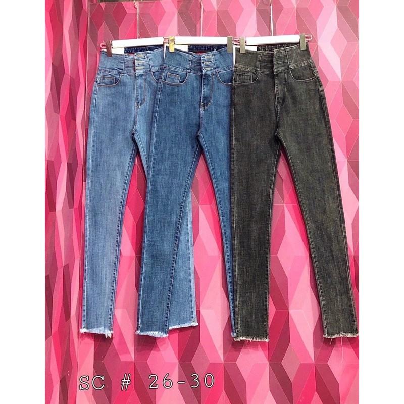 QUẦN JEANS LƯNG CAO ĐAN CHÉO CHỮ X LƯNG- ảnh thật treo chụp nhé