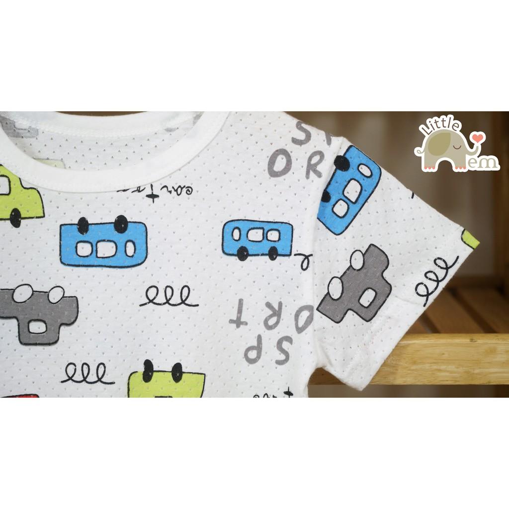 Bộ đồ bé trai Cotton tre cộc tay  _ Color dinosaur