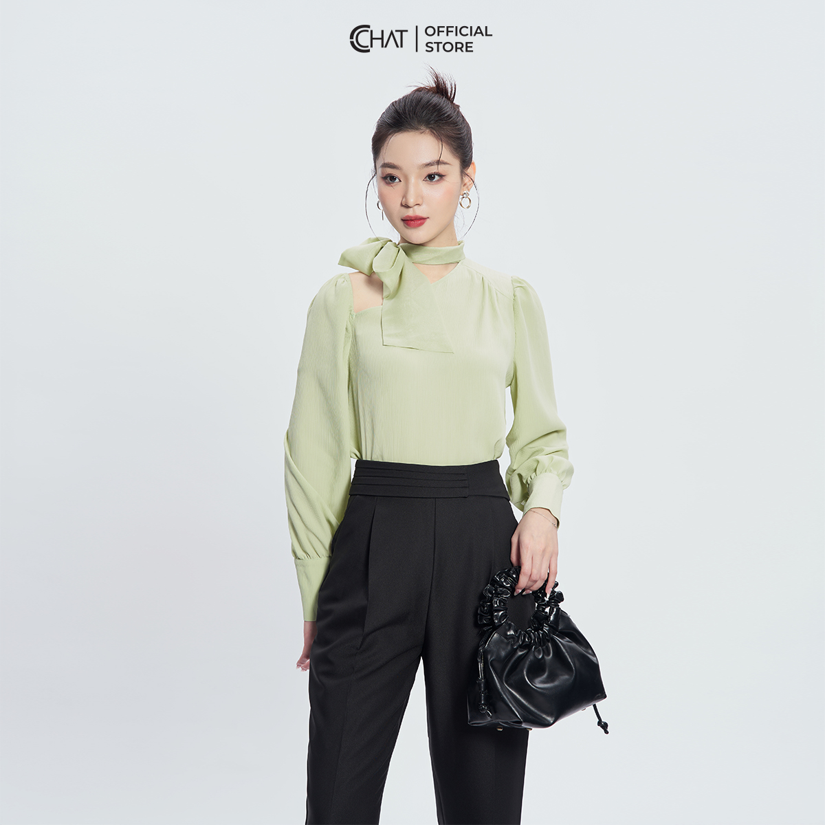 Quần Baggy Nữ Bấu Ly Cạp Trước Chất Tuytsi Cao Cấp 13QDS2006BT