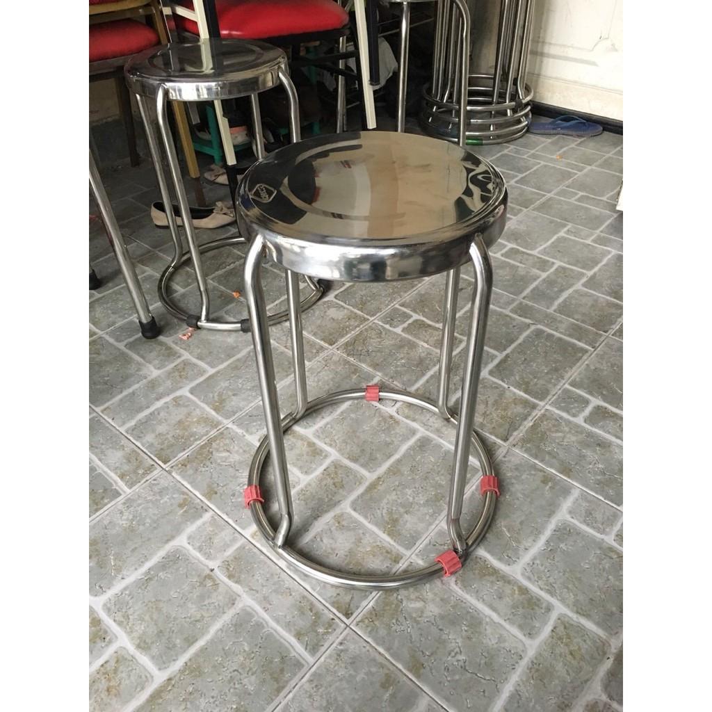 10 Ghế đôn inox chân tròn cao 50cm và 30cm