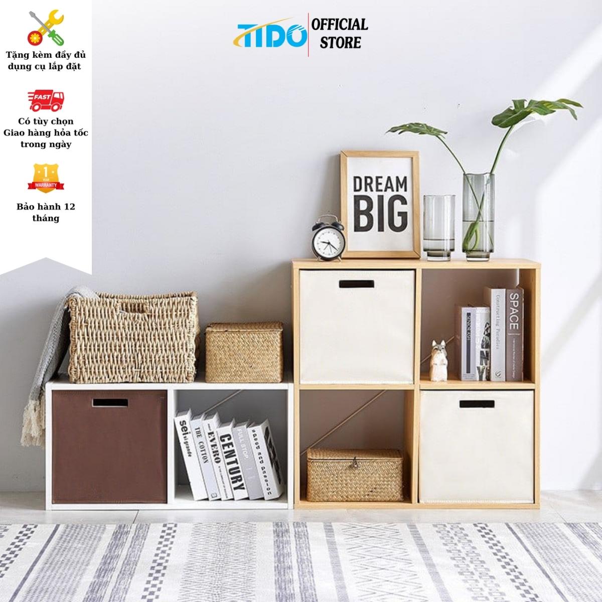 Kệ gỗ tổ ong đựng đồ đa năng TIDO kệ sách nhiều tầng chất liệu gỗ MDF phủ melamine chống nước, dễ dàng lắp đặt