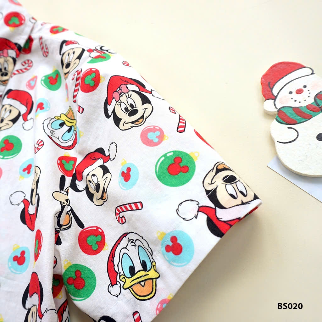 Set bộ sơ mi cho bé trai đi chơi dự tiệc lêc tết noel giáng sinh năm mới