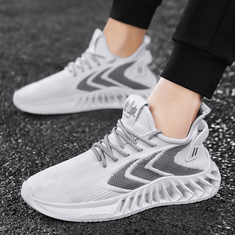 Giày Thể Thao Nam MENDO - Giày Sneaker Màu Trắng - Kaki, Giày Thể Thao Thoáng Khi Chạy Bộ Thoải Mái - G5135