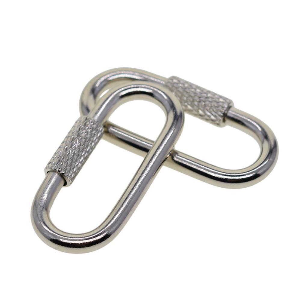 10Pcs Outdoor Climbing Carabiner Stainless Steel  Hook,Camping Sport