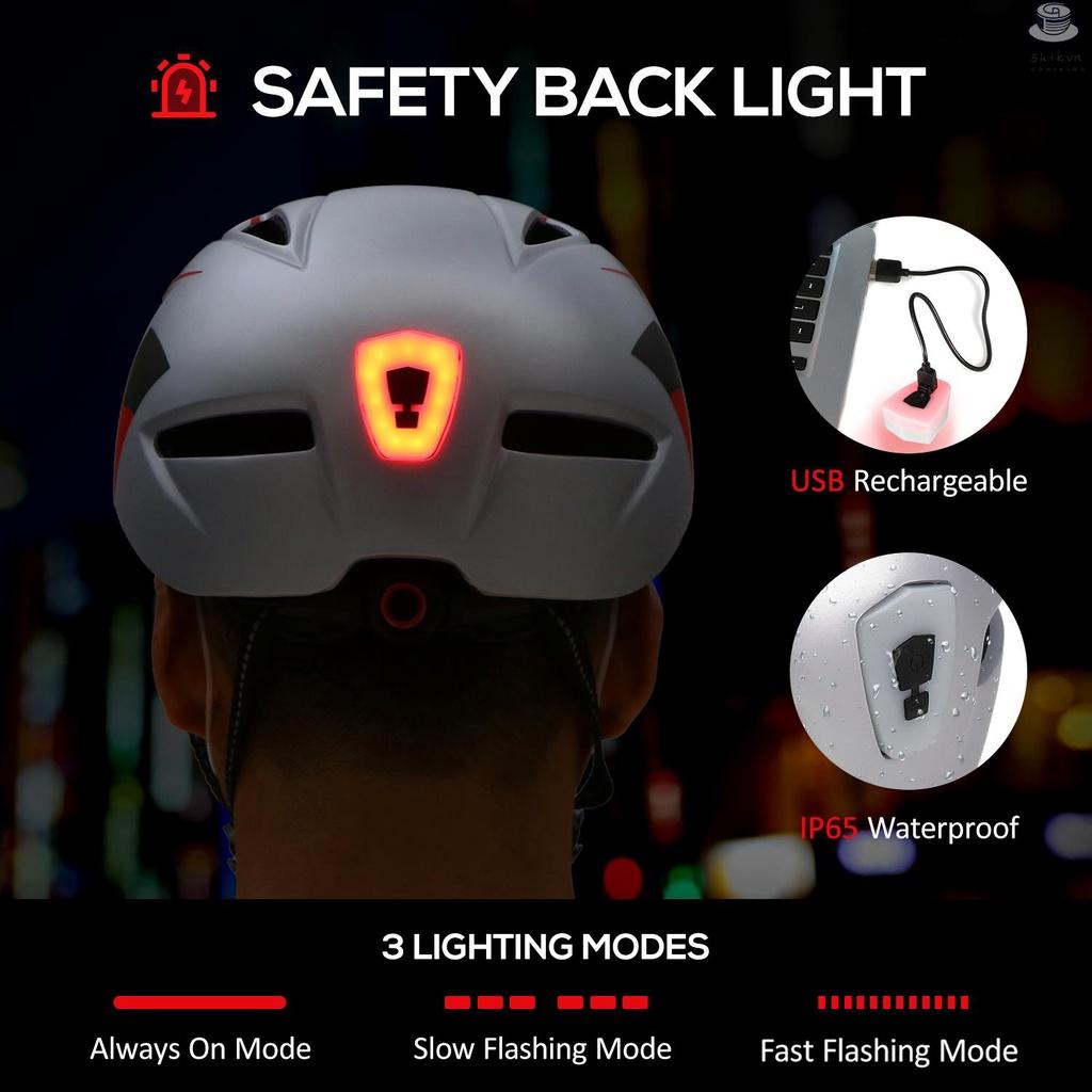 Mũ bảo hiểm có đèn LED chống nước có thể sạc lại tiện dụng