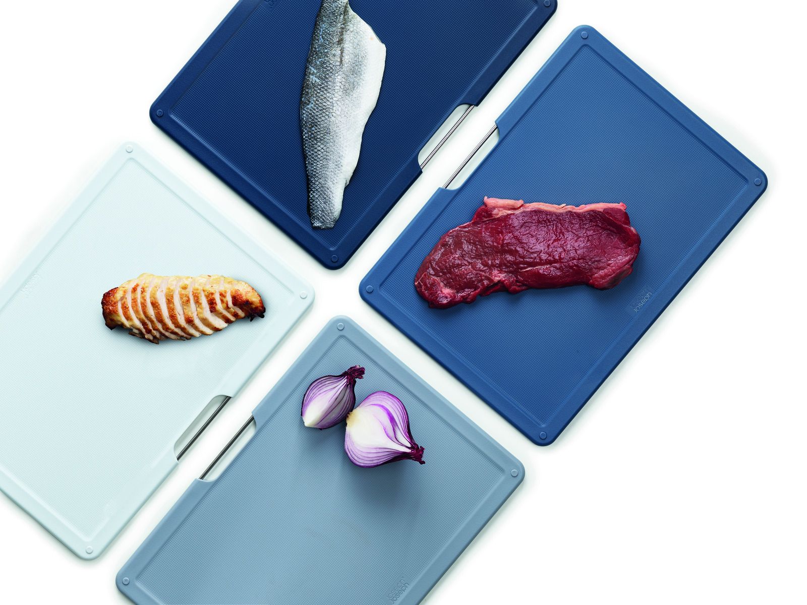 Joseph Joseph - Bộ thớt cao cấp Folio 4-piece Chopping Board Set Large Blue 003130