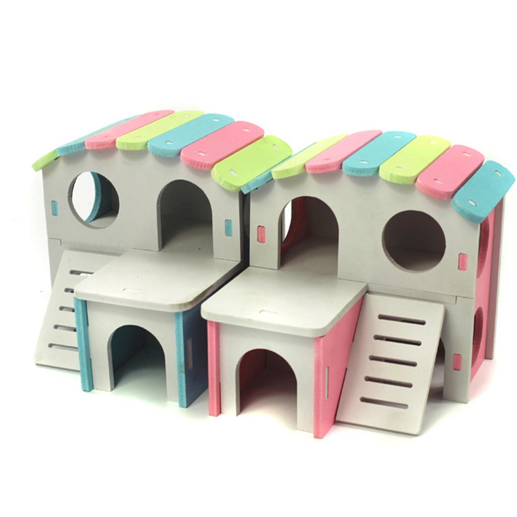 Hamster Hedgehog Mouse Guinea Pig Bed House Cage Ladder Exercise Toy Pink