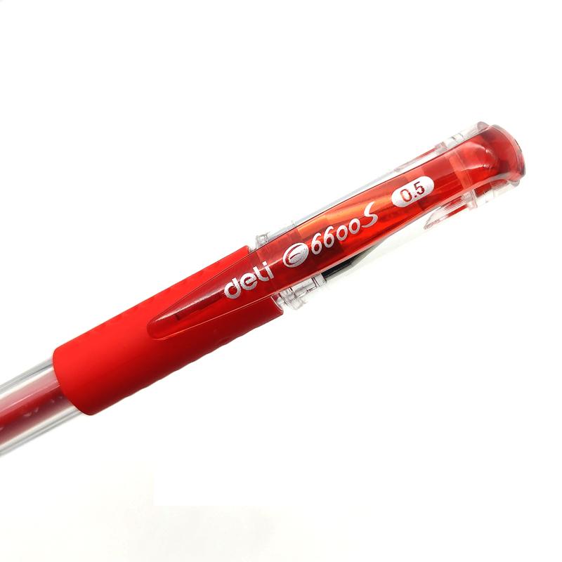 Bút Gel 0.5 mm - Deli E6600S-DO - Mực Đỏ