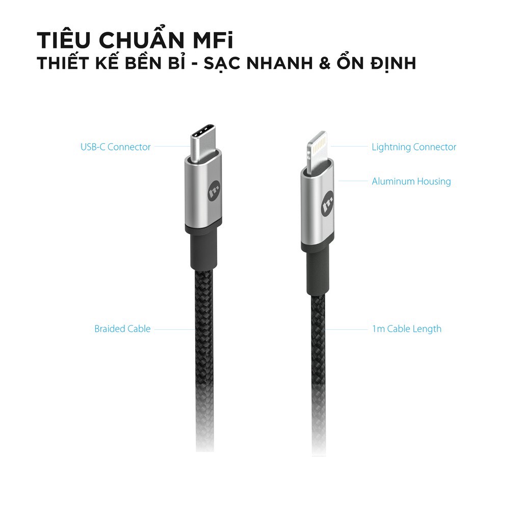 Hình ảnh Dây Cáp USB-C To LN Chuẩn MFi Cho iPhone Mophie 1m - Hàng Chính Hãng