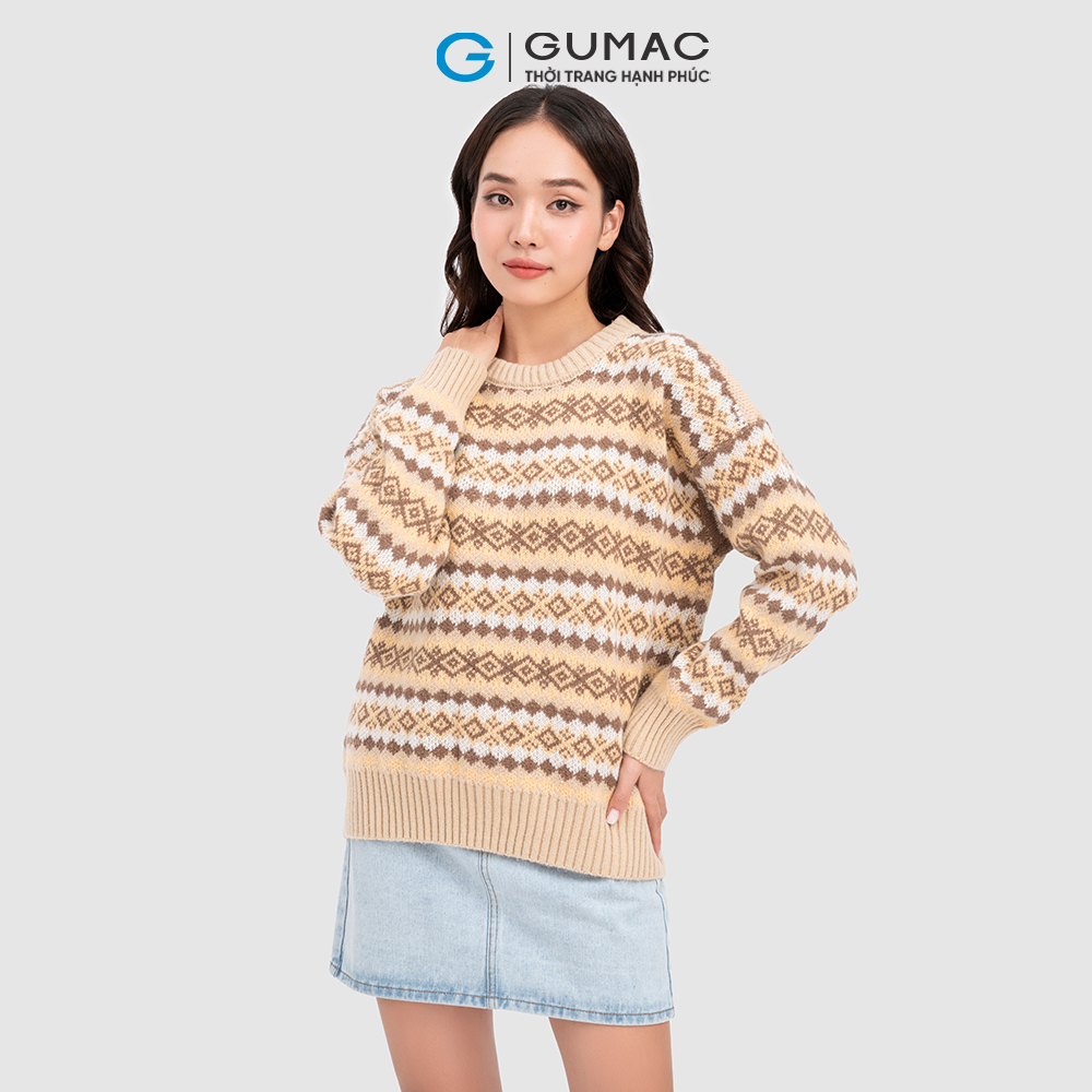 Áo len dệt họa tiết GUMAC AC11094