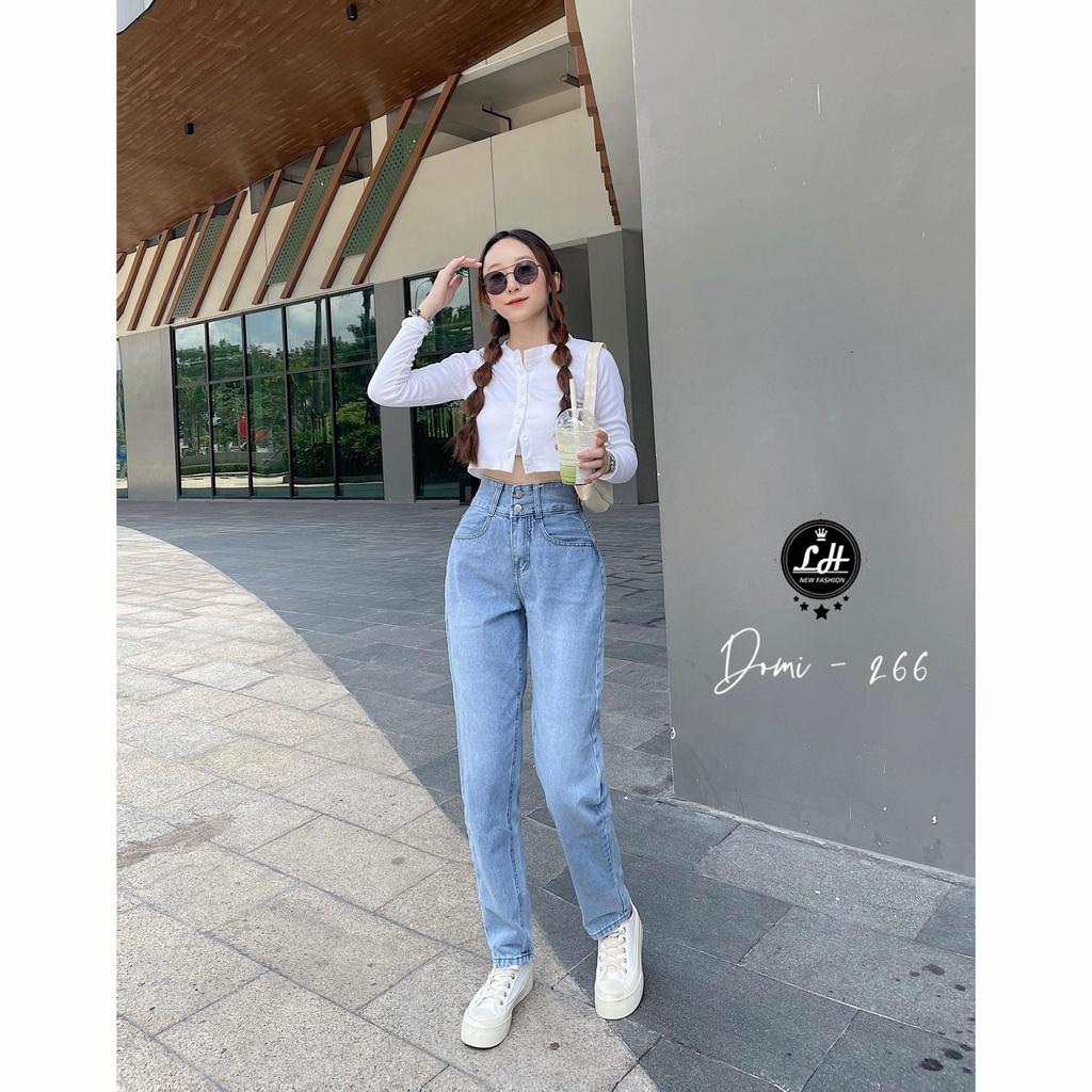 Quần bò baggy màu xanh lưng siêu cao siêu cưng dễ phố đồ Lê Huy fashion Ms 266