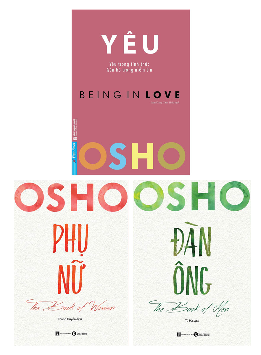 Combo 3 Quyển: Osho - Yêu - Being In Love + Osho Phụ Nữ - The Book Of Women + Osho Đàn Ông - The Book Of Men _THA