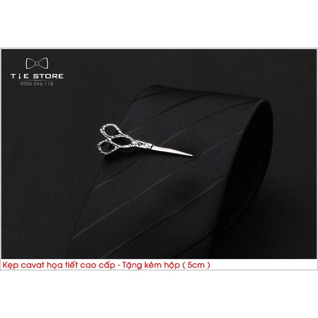 Kẹp cà vạt nam cao cấp ( 5cm), Kẹp Cavat hình cây kéo cao cấp - Tặng kèm hộp nhỏ